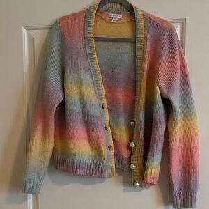 Charter Club Pastel Ombre Pearl-Button Cardigan in Pink, Yellow, Blue, Lavender